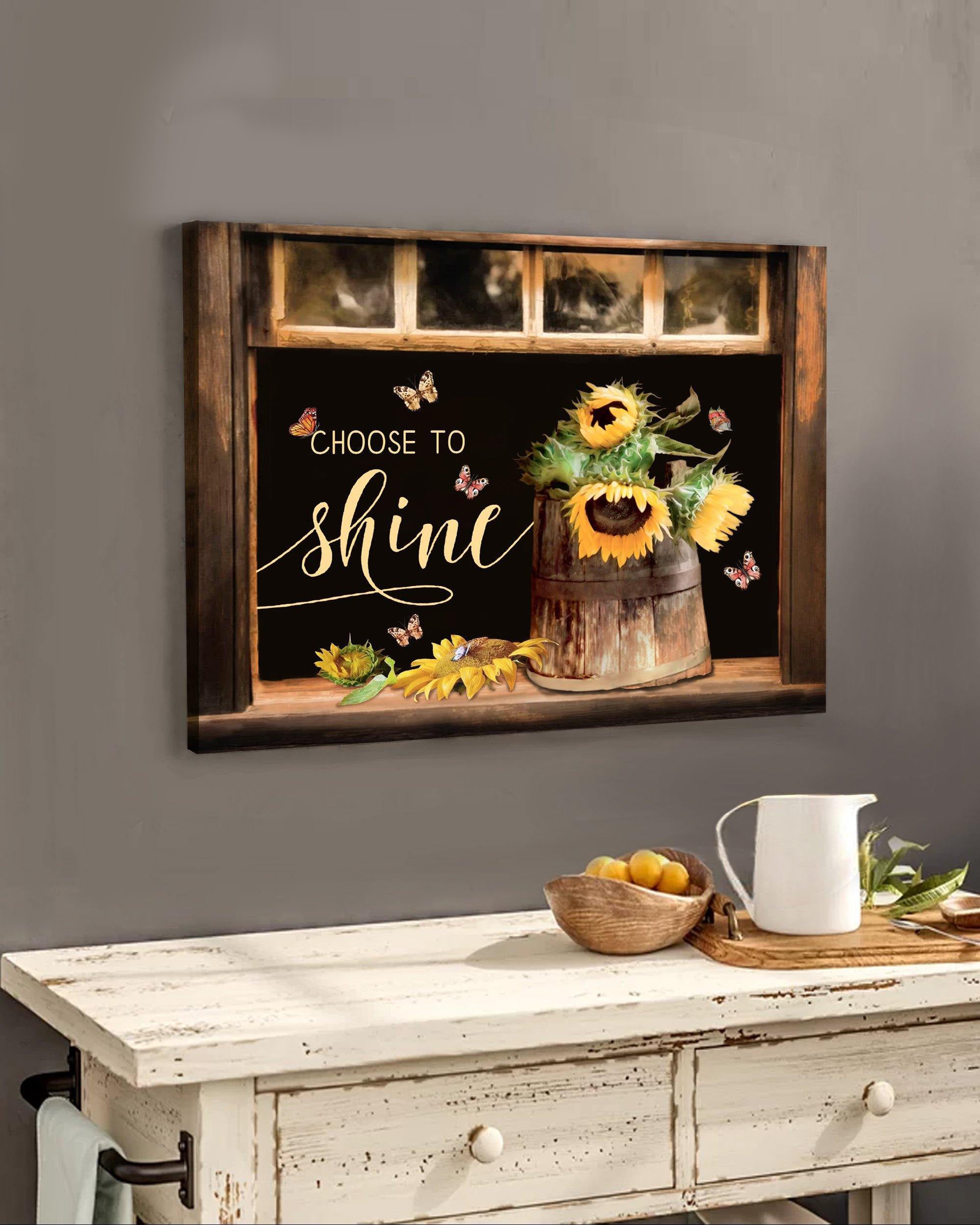 Sunflower Wall Art Canvas - Choose To Shine