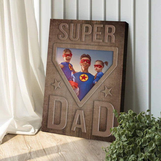 Super Dad Custom Photo Gift For Dad Super Dad Canvas For Fathers Day Gift From Daughters