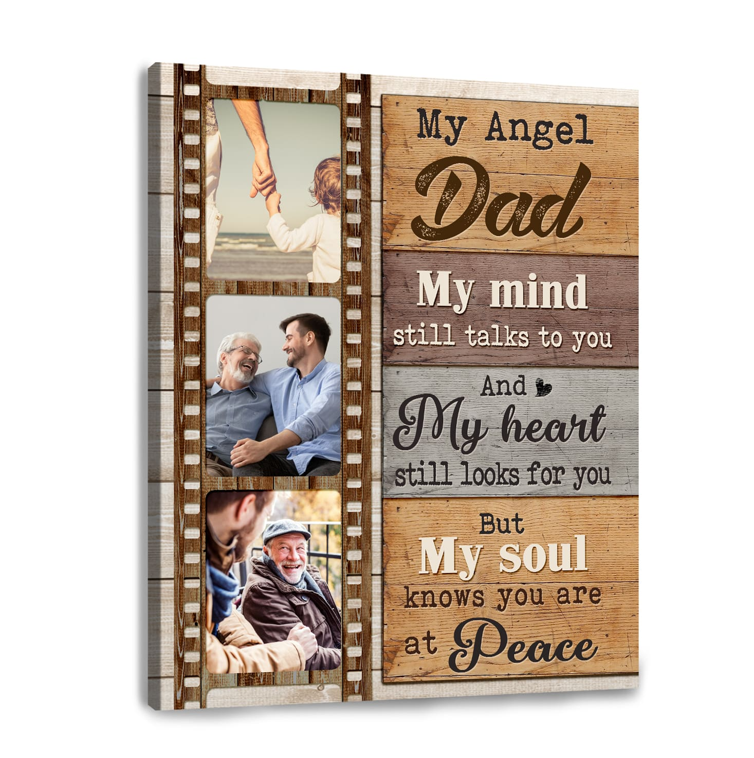 Sympathy Gift For Loss Of Dad Canvas Personalized Wall Art Memorial Canvas Loss Of Dad