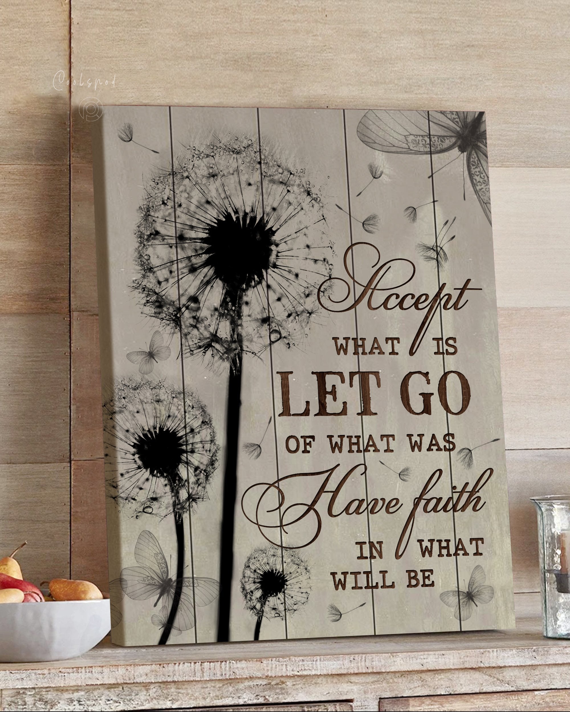 Sympathy Gift Wall Art Canvas Accept What Is Top 3 Home Decor