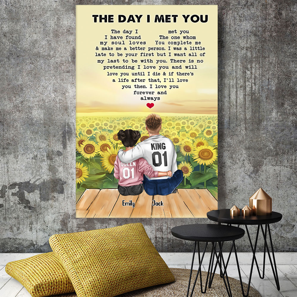 The Day I Met You I Found My Missing Piece Personalized Coupe Canvasposter Anniversary Valentines Day Gift For Him Her