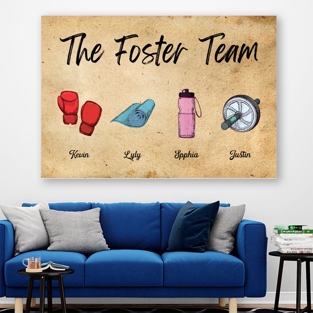 The Foster Team Gift For Fitness Lover Personalized Fitness Custom Canvasposter