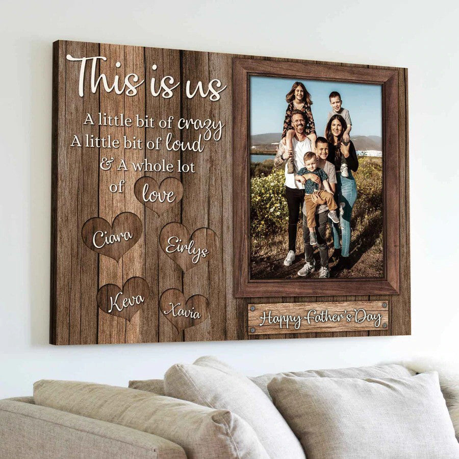 This Is Us A Whole Lot Of Love Custom Family Canvas For Dad Fathers Day Gift For Husband