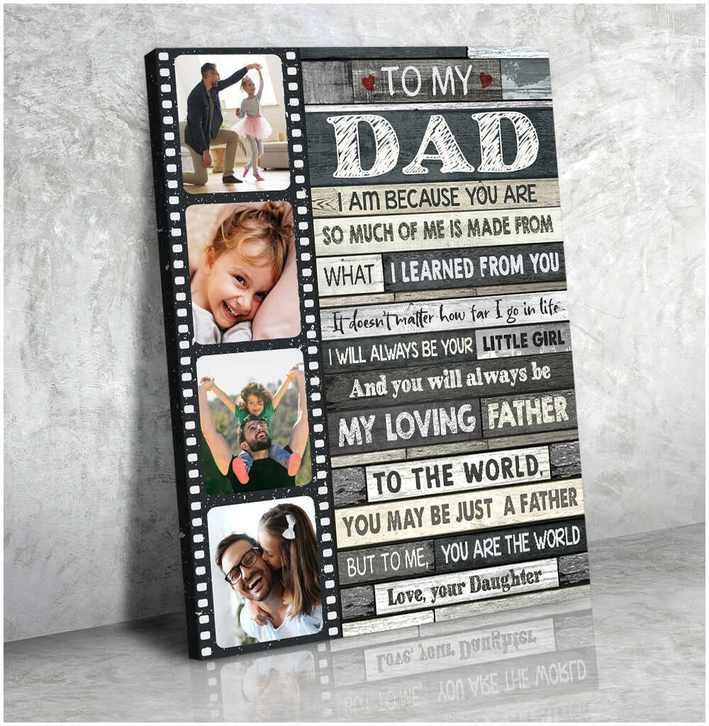 Thoughtful Fathers Day Gift From Daughter Personalized Canvas Print To My Dad Dad Gift From Daughter