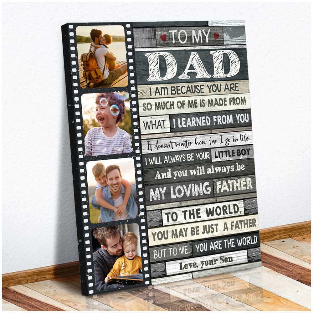 Thoughtful Fathers Day Gift From Son Personalized Canvas Print To My Dad Dad Gift From Son