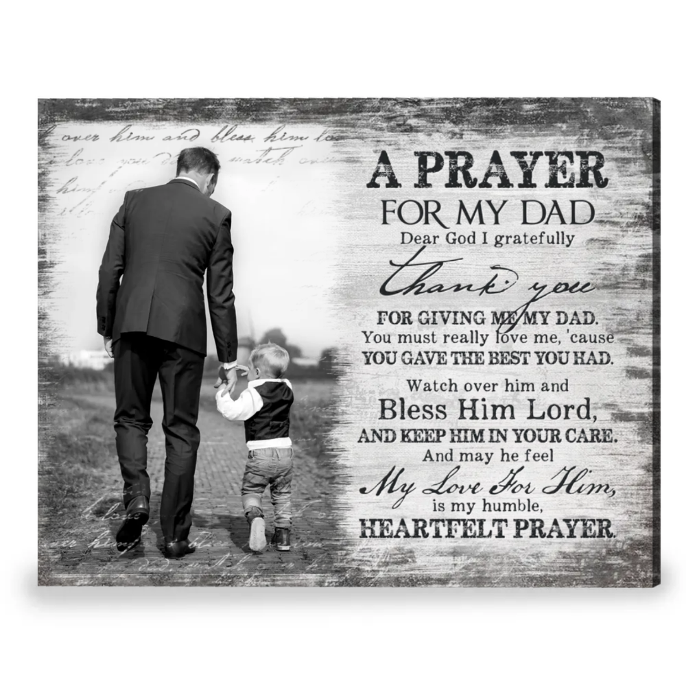 Thoughtful Gift For Dad A Prayer For Father Personalized Memorial Canvas Print Gift For Loss Of Dad