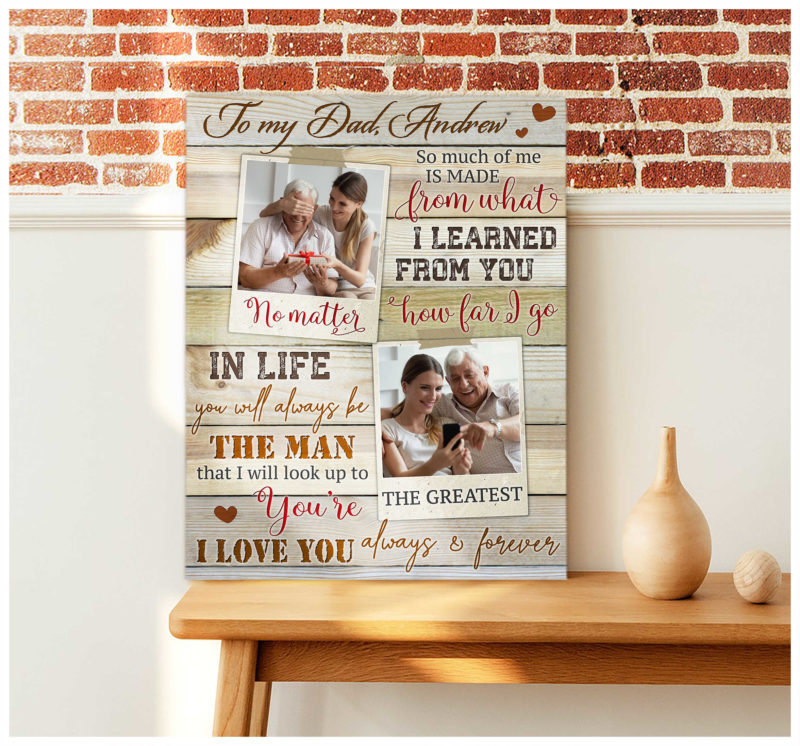 To My Dad Canvas Personalized Birthday Gifts For Dad With Meaningful Message Custom Canvas Print Fat