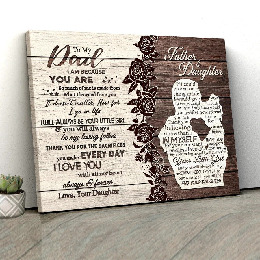 To My Dad You Are So Much Of Me Wall Art Canvas Gift From Daughter Fathers Day Decor