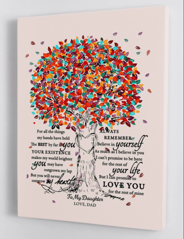 To My Daughter - From Dad - Framed Canvas Gift Dd001