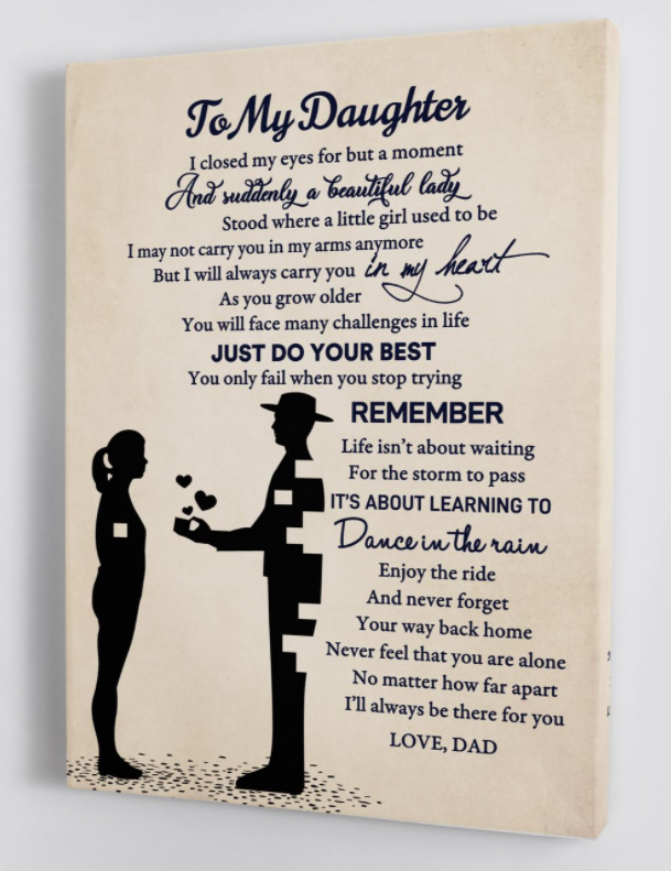 To My Daughter - From Dad - Framed Canvas Gift Dd005