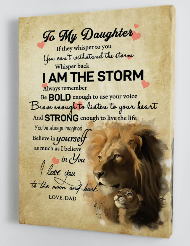 To My Daughter - From Dad - Framed Canvas Gift Dd007