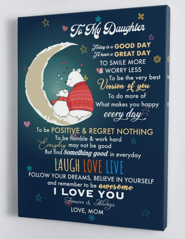 To My Daughter - From Mom - Christmas Canvas Gift Md061