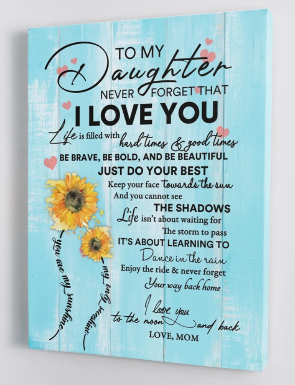 To My Daughter - From Mom - Framed Canvas Gift Md020