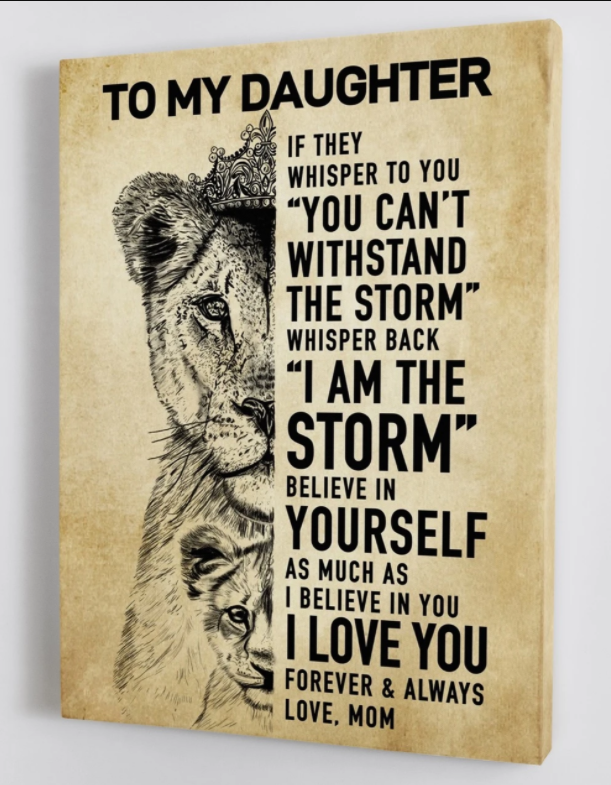 To My Daughter - From Mom - Framed Canvas Gift Md025