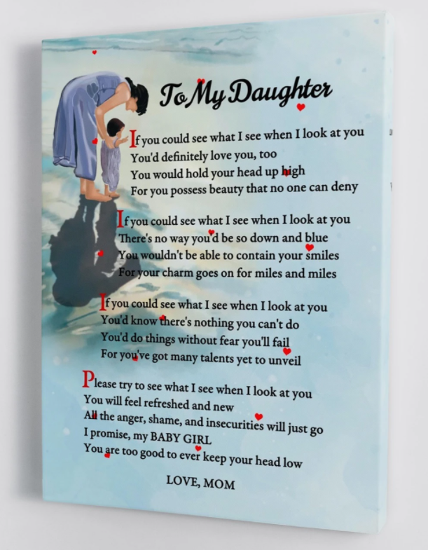 To My Daughter - From Mom - Framed Canvas Gift Md033