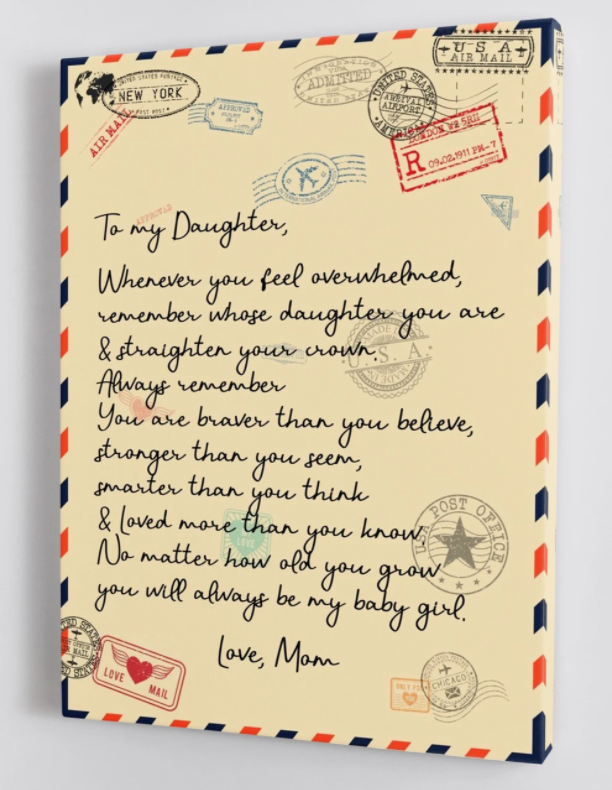 To My Daughter - From Mom - Framed Canvas Gift Md034