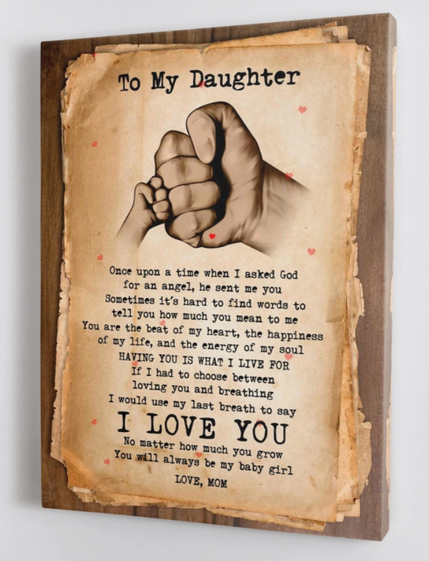 To My Daughter - From Mom - Framed Canvas Gift Md036