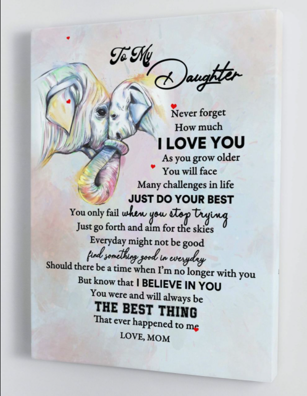 To My Daughter - From Mom - Framed Canvas Gift Md046