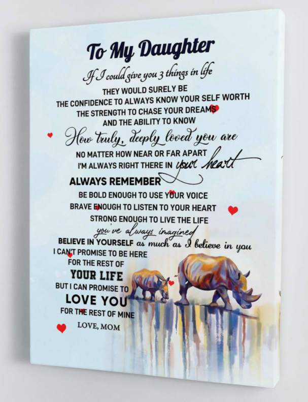 To My Daughter - From Mom - Framed Canvas Gift Md055