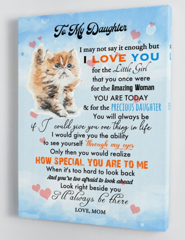 To My Daughter - From Mom - Framed Canvas Gift Md088