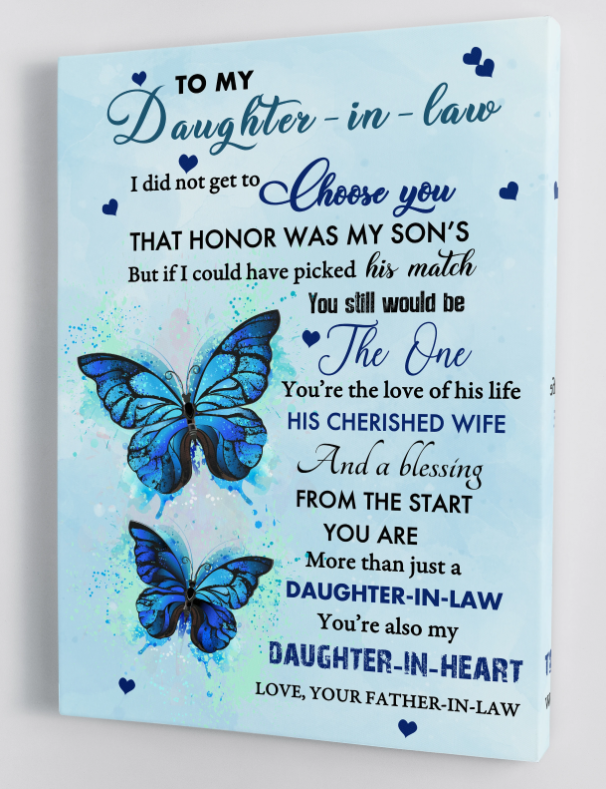 To My Daughter-in-law - From Father-in-law - Framed Canvas Gift Dd006