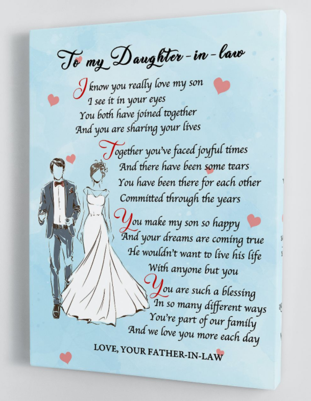 To My Daughter-in-law - From Father-in-law - Framed Canvas Gift Dd008