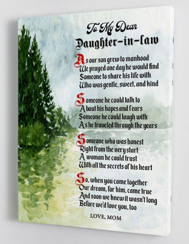 To My Daughter-in-law - From Mother-in-law - Framed Canvas Gift Md072