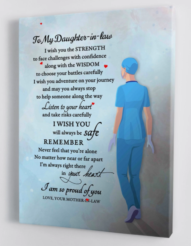 To My Daughter In Law - From Mother In Law - Nurse Framed Canvas Gift Md006