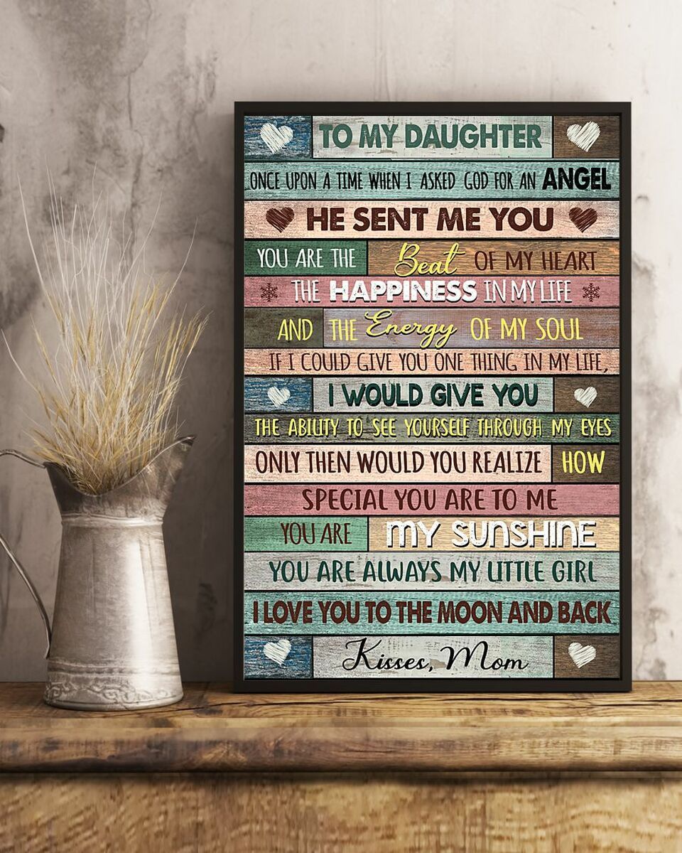 To My Daughter Once Upon A Time I Asked God For An Angel He Sent Me You Canvas