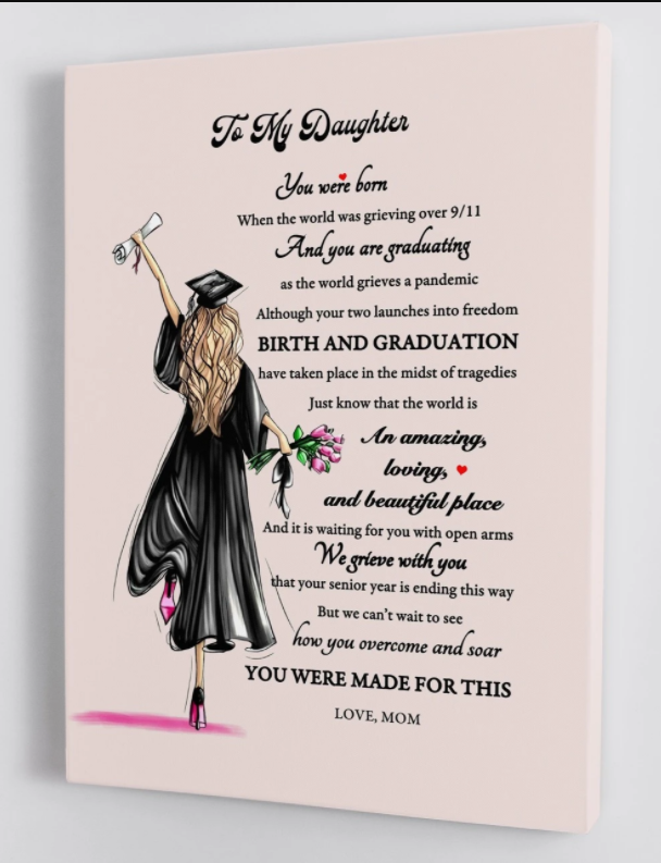 To My Daughter Senior 2020 - From Mom - Graduation Framed Canvas Gift Md011