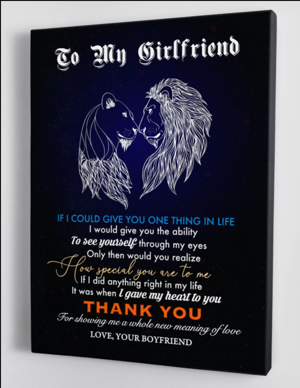 To My Girlfriend - From Boyfriend - Framed Canvas Gift Hw007