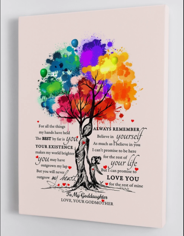 To My Goddaughter - From Godmother - Framed Canvas Gift Md009