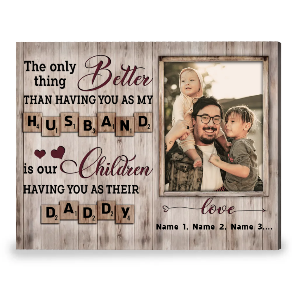 To My Husband Canvas Personalized Daddy Canvas Fathers Day Gift From Wife Gift To Husband