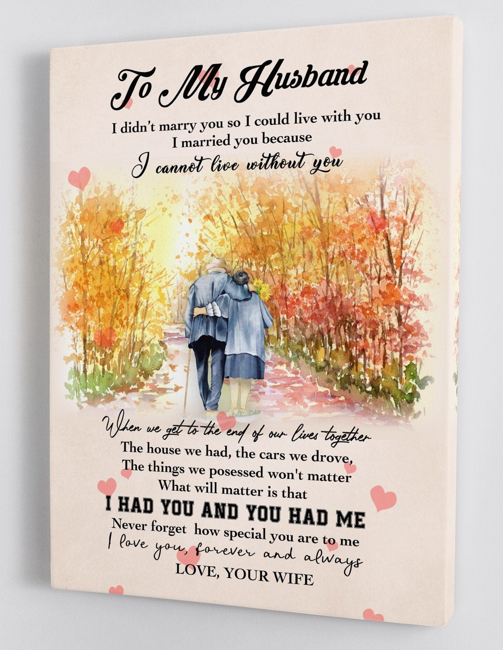 To My Husband - From Wife - Framed Canvas Gift Wh005