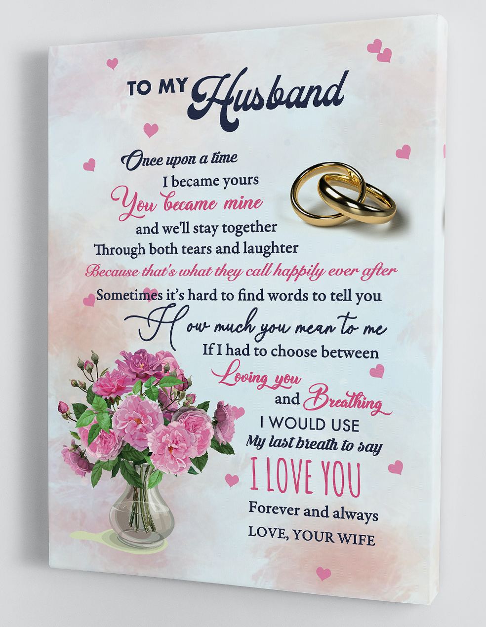 To My Husband - From Wife - Framed Canvas Gift Wh008