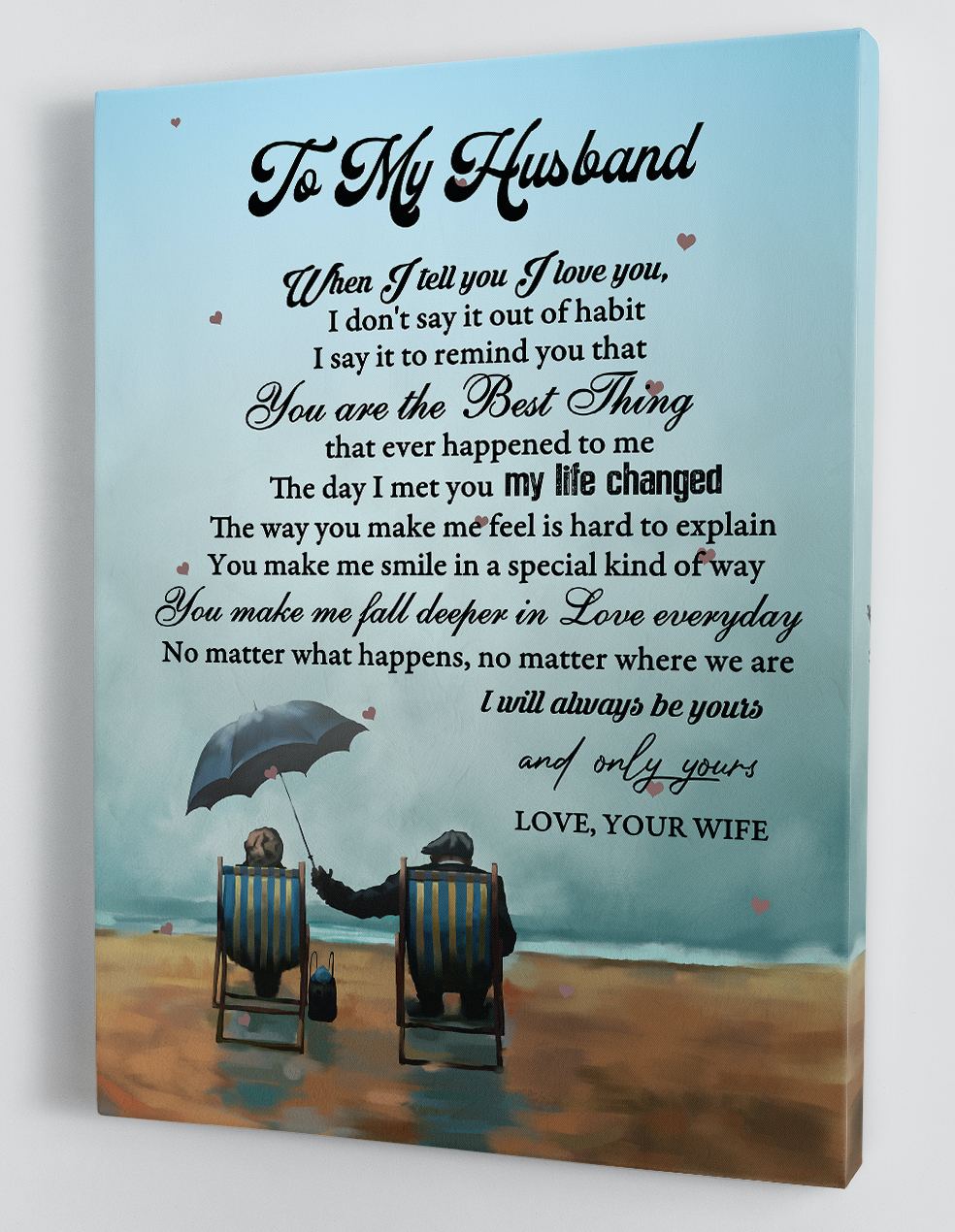 To My Husband - From Wife - Framed Canvas Gift