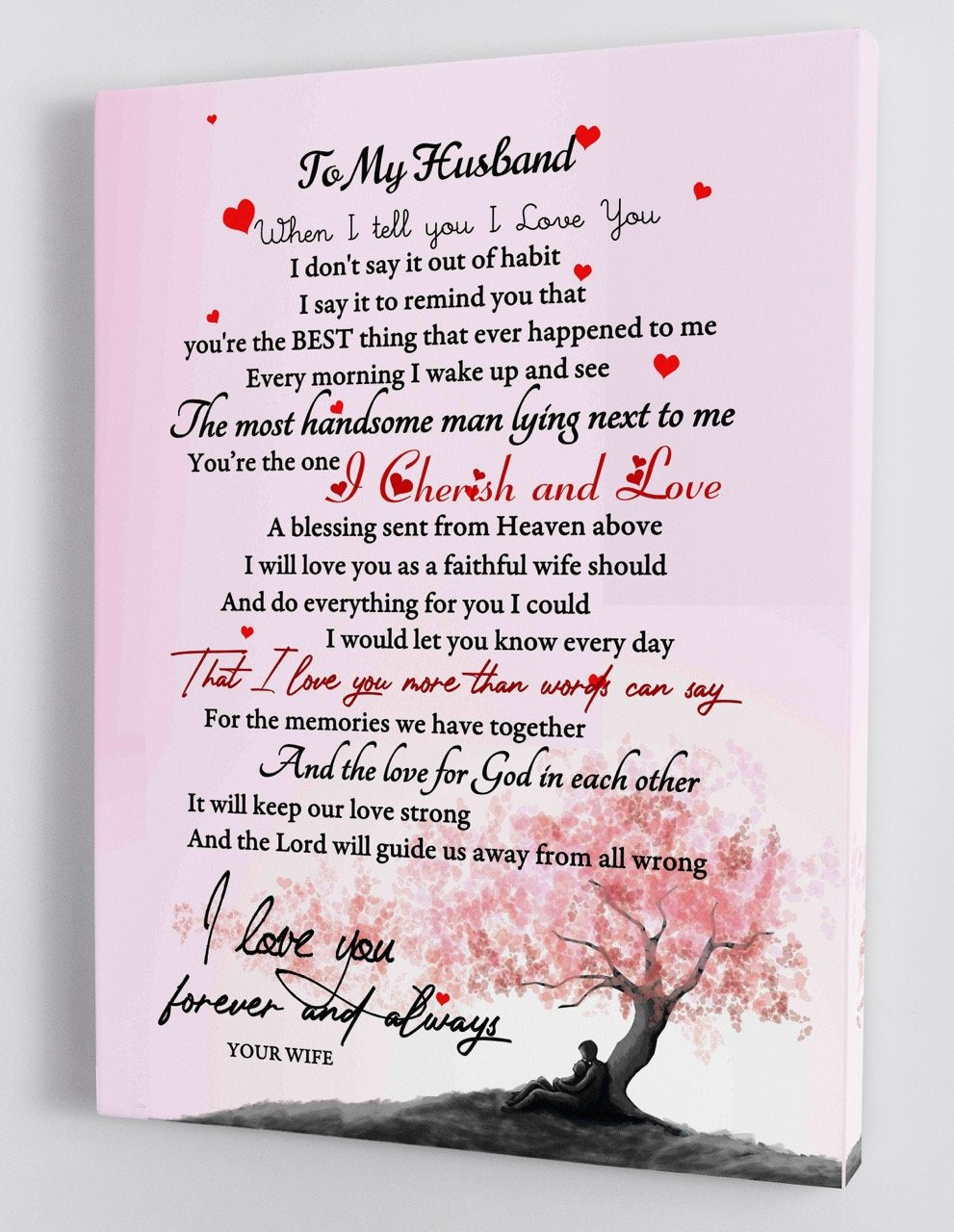 To My Husband - Love From Your Wife - Framed Canvas Gift Wh002