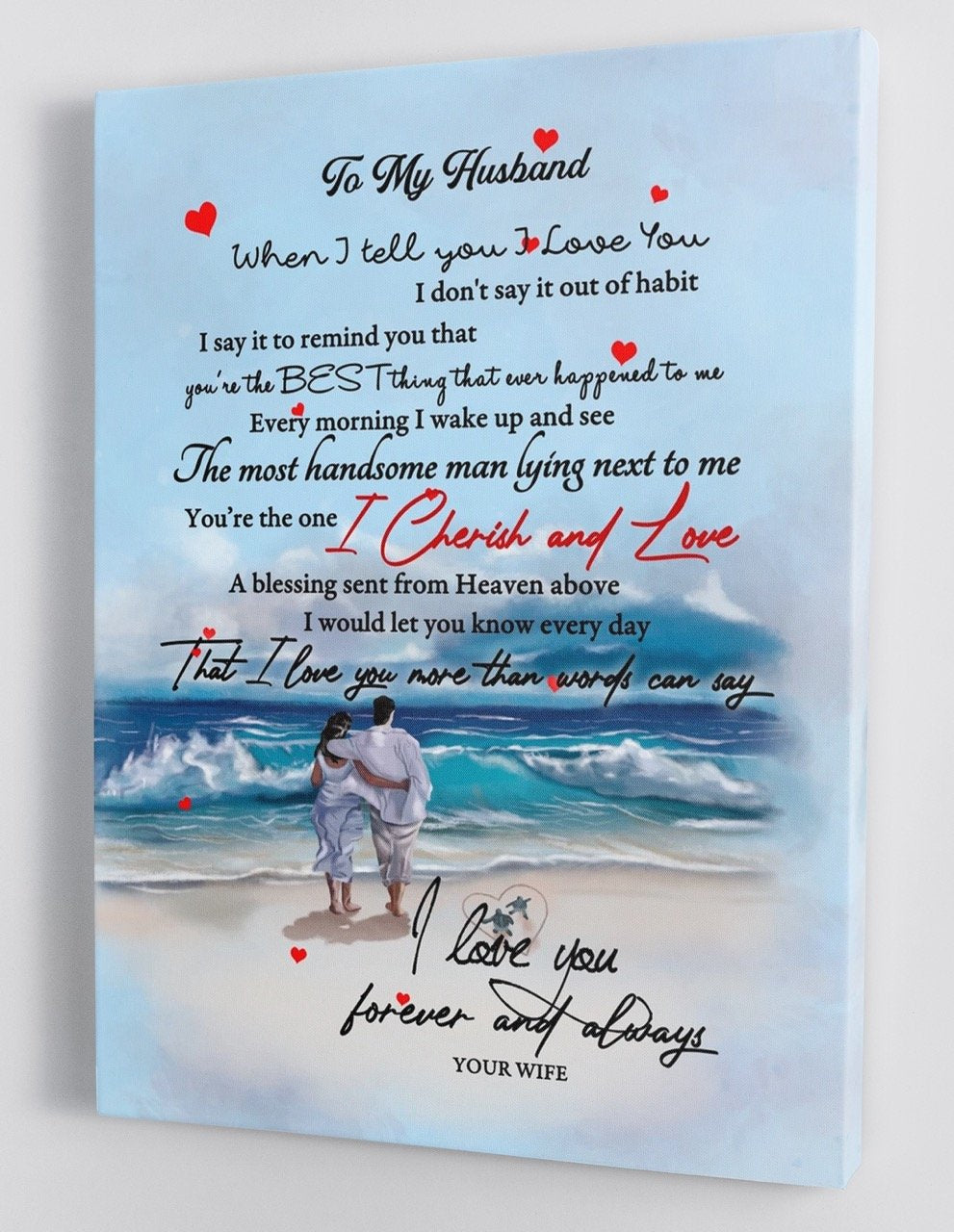 To My Husband - Love From Your Wife - Framed Canvas Gift Wh003