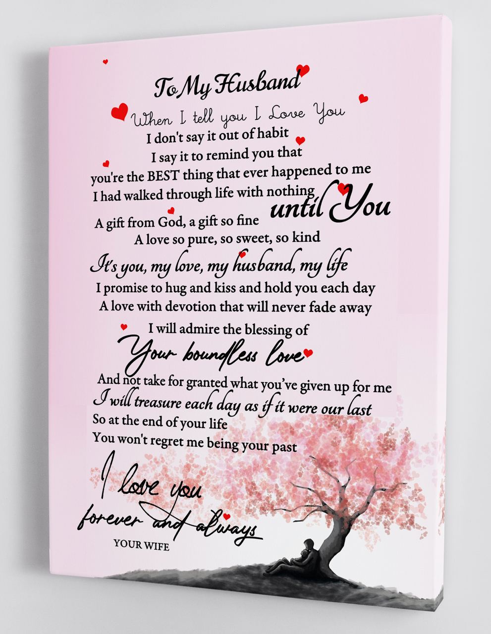 To My Husband - Love From Your Wife - Framed Canvas Gift