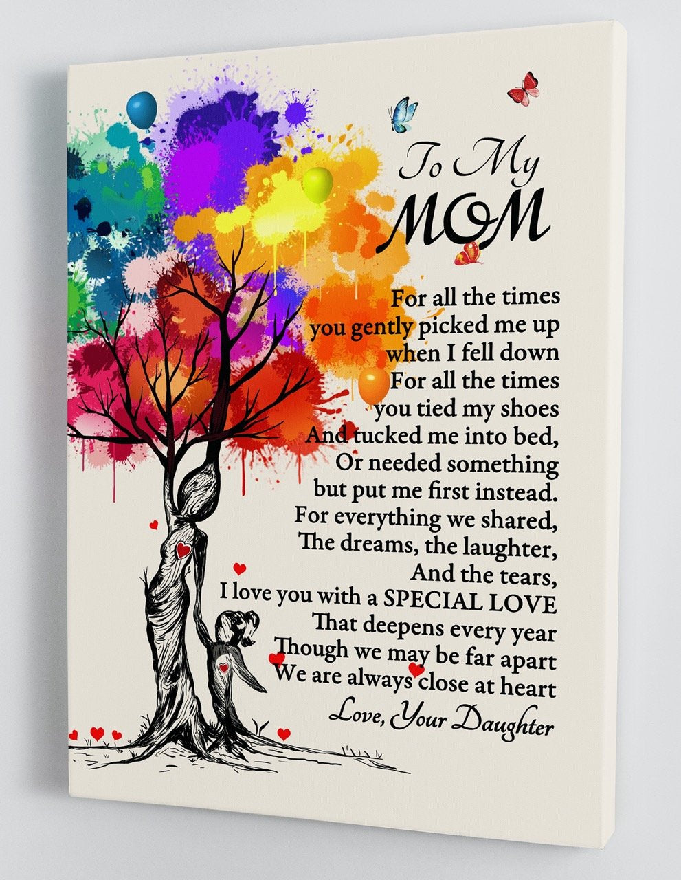 To My Mom - From Daughter - Framed Canvas Gift Dm001