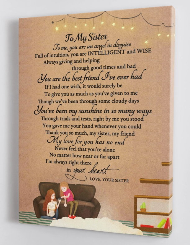 To My Sister - Love From Your Sister - Framed Canvas Gift