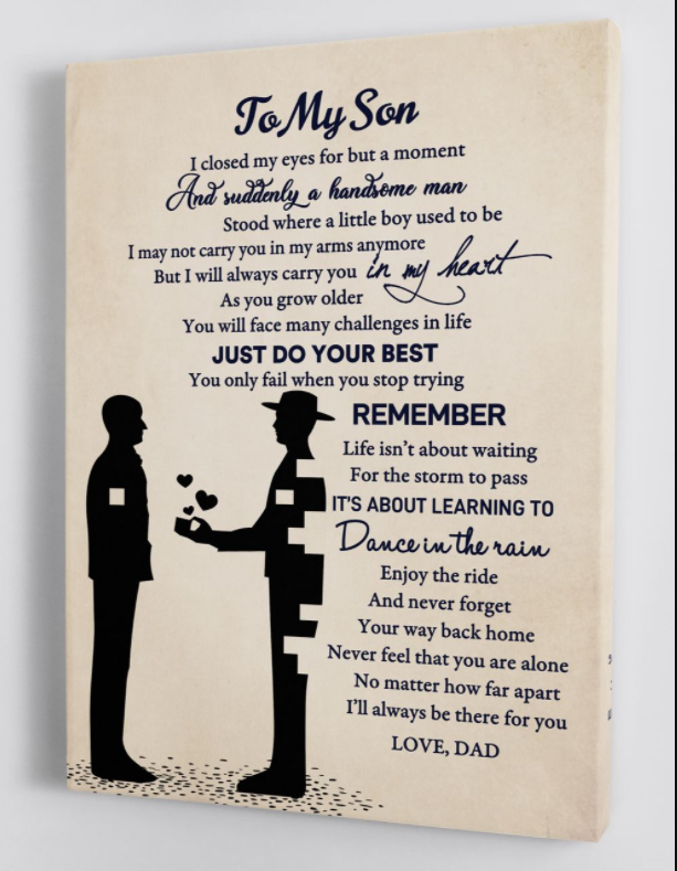 To My Son - From Dad - Framed Canvas Gift Ds008