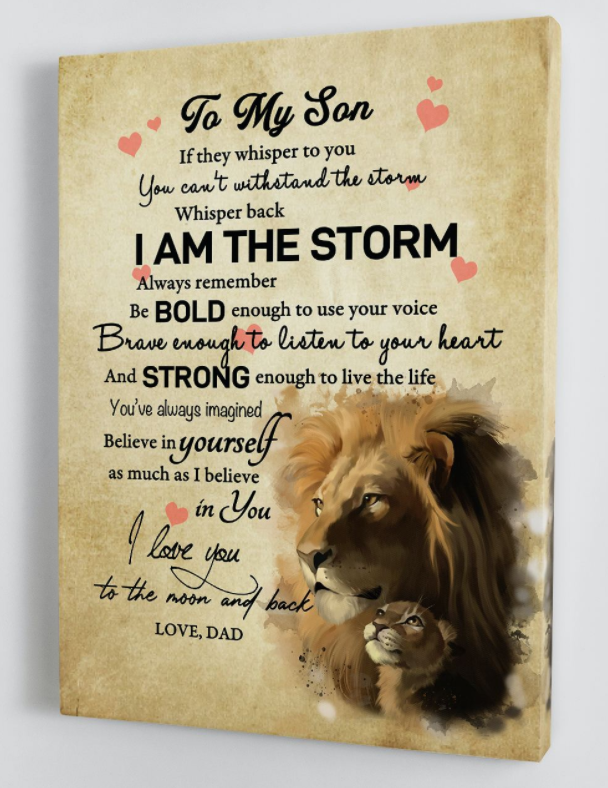 To My Son - From Dad - Framed Canvas Gift Ds010