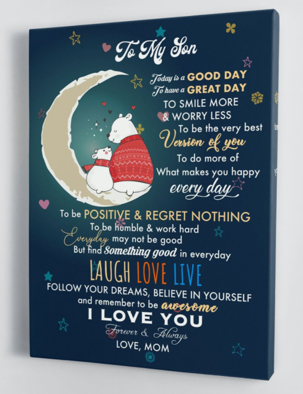 To My Son - From Mom - Christmas Canvas Gift Ms053