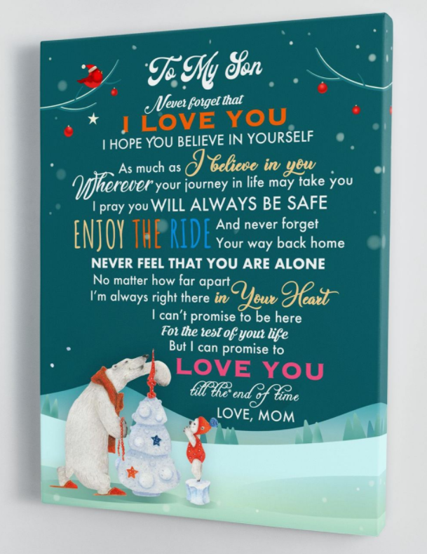 To My Son - From Mom - Christmas Canvas Gift Ms054