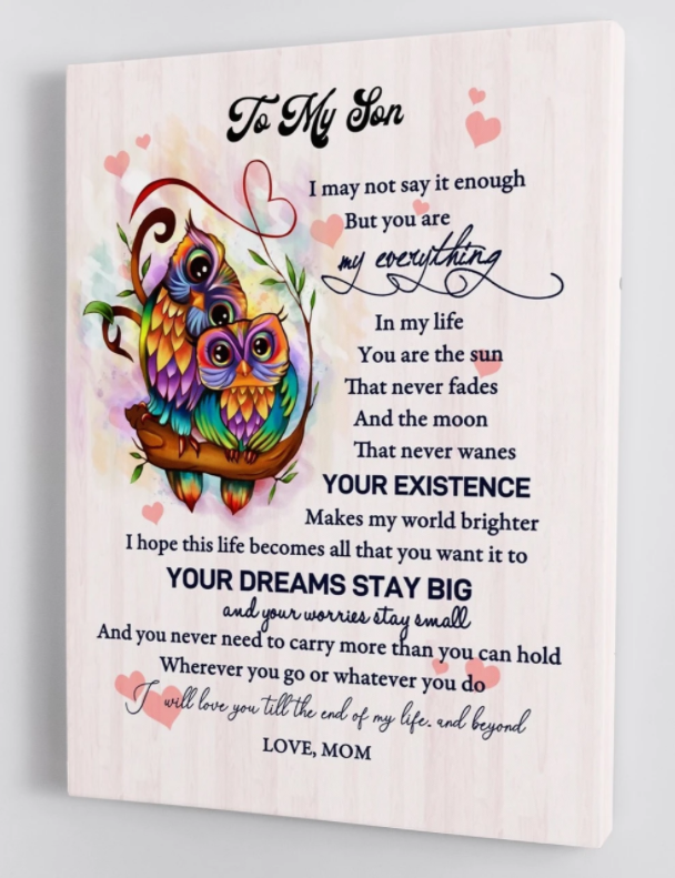 To My Son - From Mom - Framed Canvas Gift Ms019