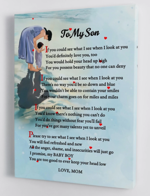 To My Son - From Mom - Framed Canvas Gift Ms022