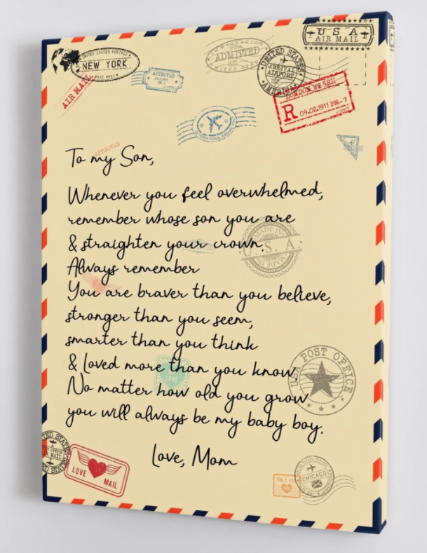 To My Son - From Mom - Framed Canvas Gift Ms024