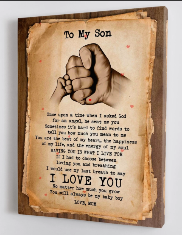 To My Son - From Mom - Framed Canvas Gift Ms026