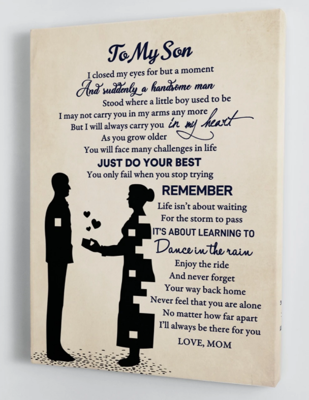 To My Son - From Mom - Framed Canvas Gift Ms030